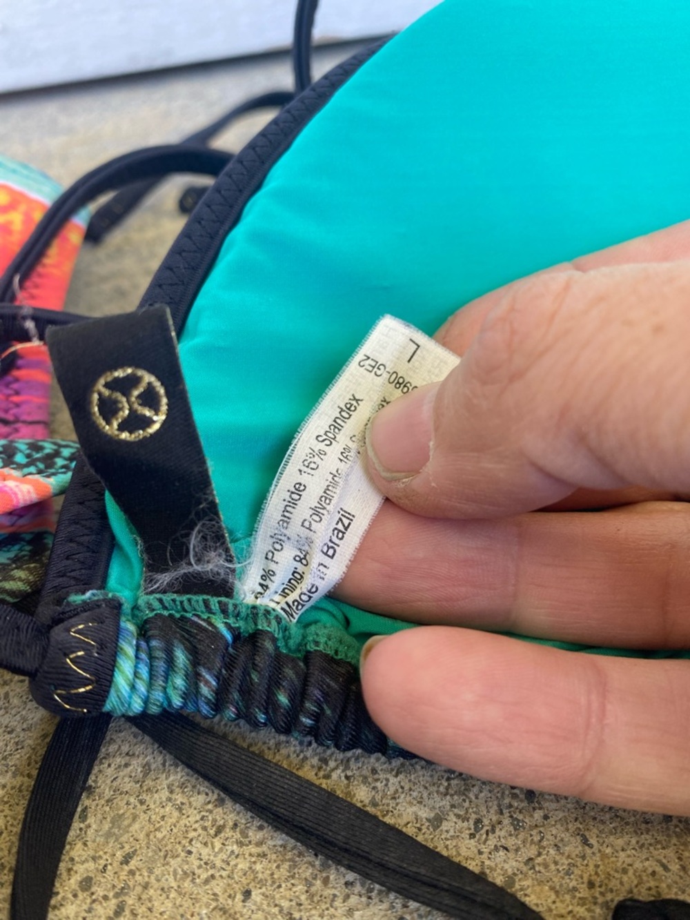 Colorful Striped Triangle Bikini Top(s) - Picture 5 of 7